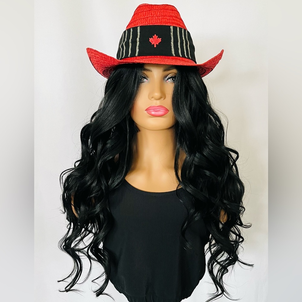 Gorgeous 28” Lace Front Premium Fiber Black Wig
